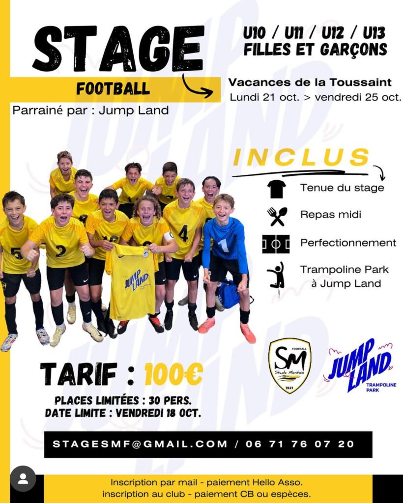 Stage football organisé pendant les vacances